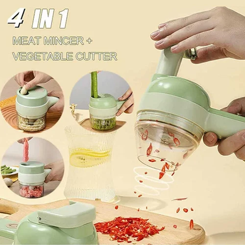 4 in 1 Handheld Electric Vegetable Cutter Set/ Mini Food Electric Chopper