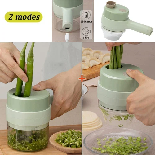 4 in 1 Handheld Electric Vegetable Cutter Set/ Mini Food Electric Chopper